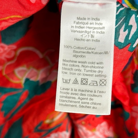 J. Crew Red Lightweight Cotton Swingy cover-up dress in painted floral Small - Picture 7 of 8